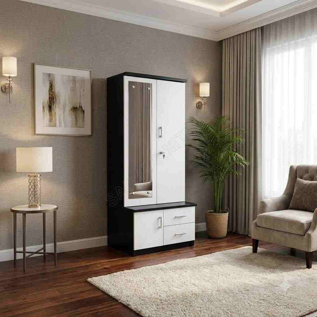 Monochrome Black & White Lockable Vanity Unit
