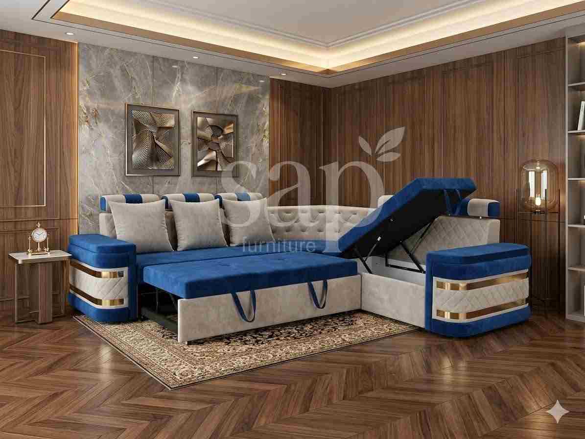 The Sapphire & Ivory Luxury Sofa Cum Bed