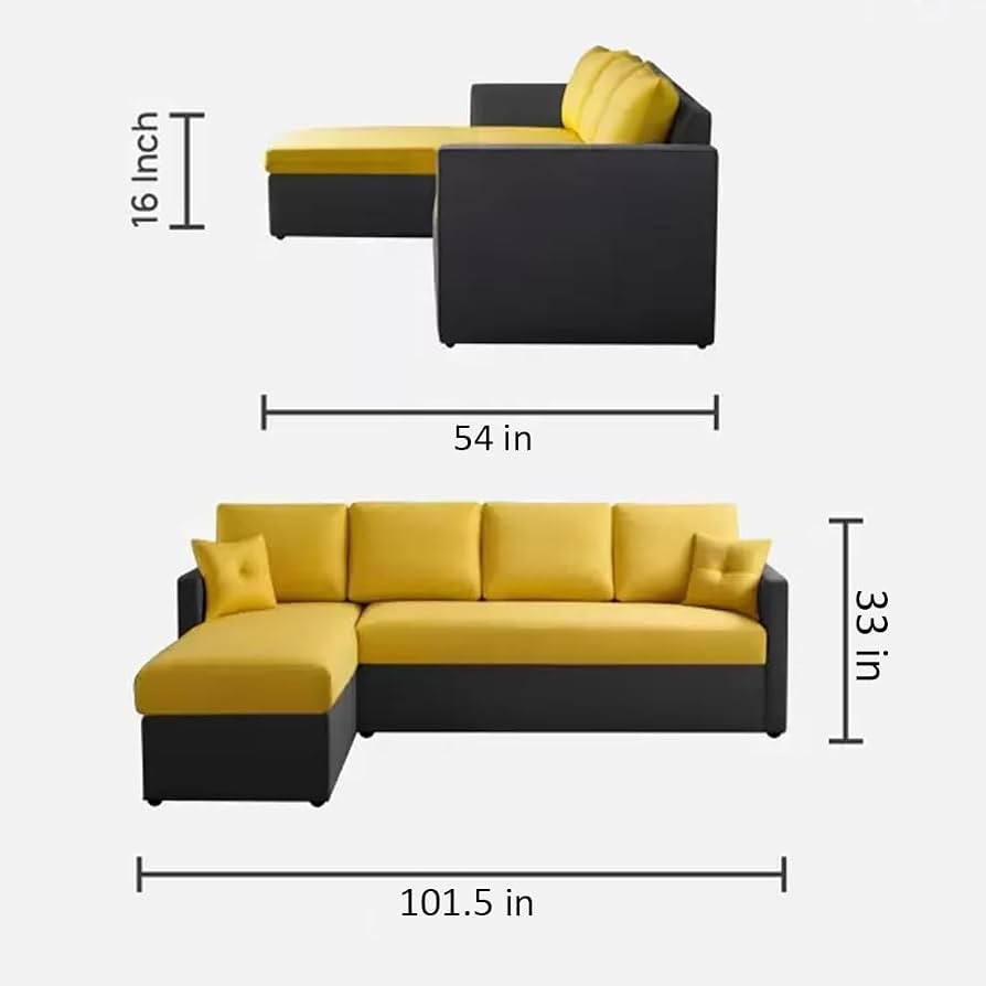 The Solis Mustard & Charcoal L-Shaped Sectional Sofa