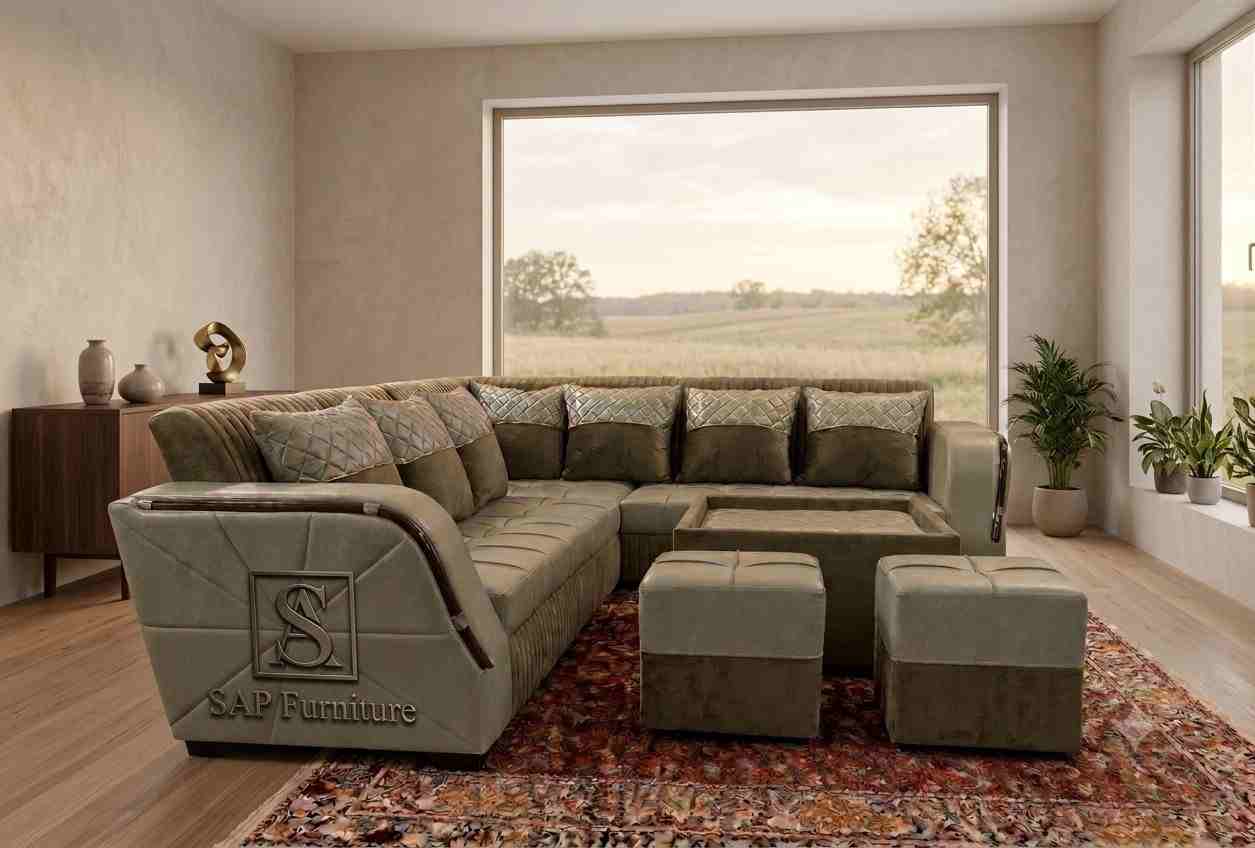 The Majestic L-Sectional & Ottoman Suite
