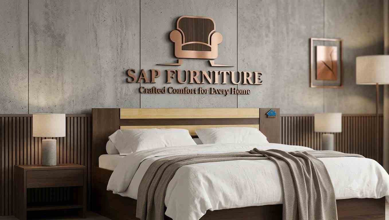SAP Furniture Two-Tone Modern Platform Bed