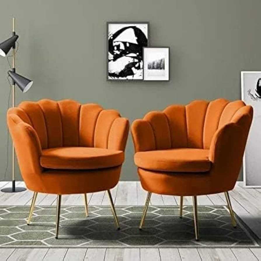 The Aurelia Burnt Orange Scallop Chair