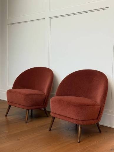 The Siena Terracotta Velvet Accent Chair