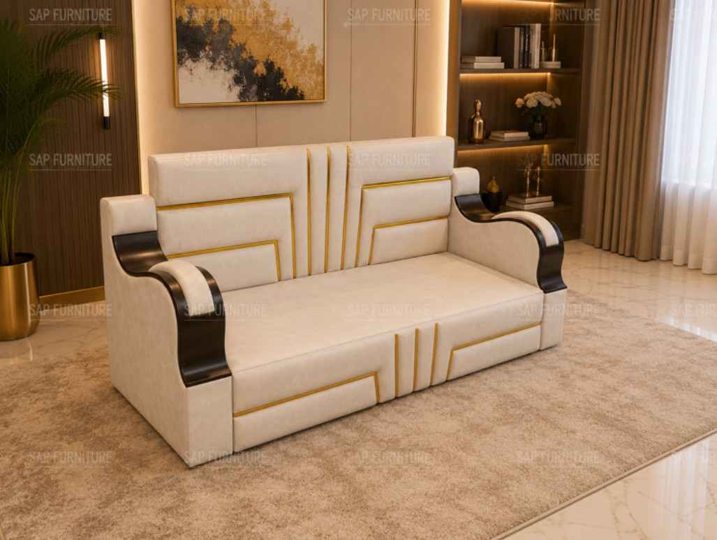 Grandeur Velvet Sofa-Cum-Bed