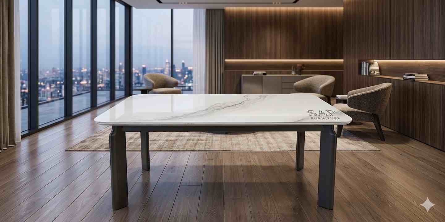 The Aurora Executive Marble Dining Table