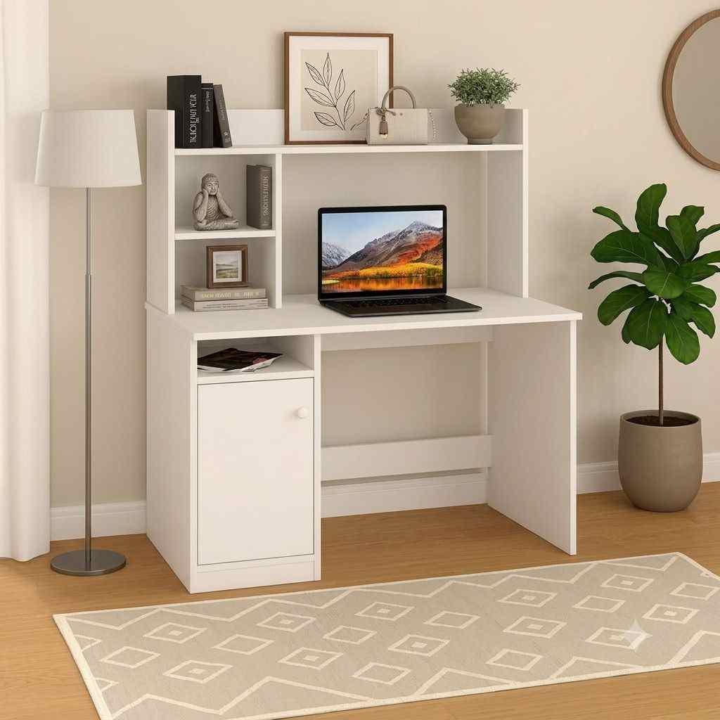 The Kyoto Solid Walnut & Rattan Desk