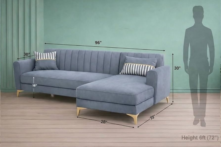 The Azure Royale L-Shaped Sectional Sofa with Ottomans