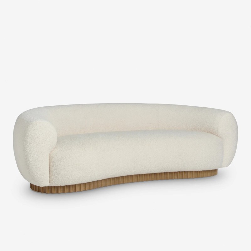 Aura Premium Curved Bouclé 3-Seater Sofa