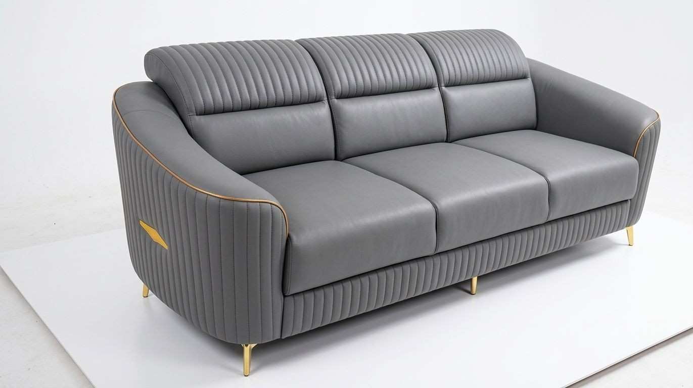 The Titan Steel Grey Premium 3-Seater Sofa