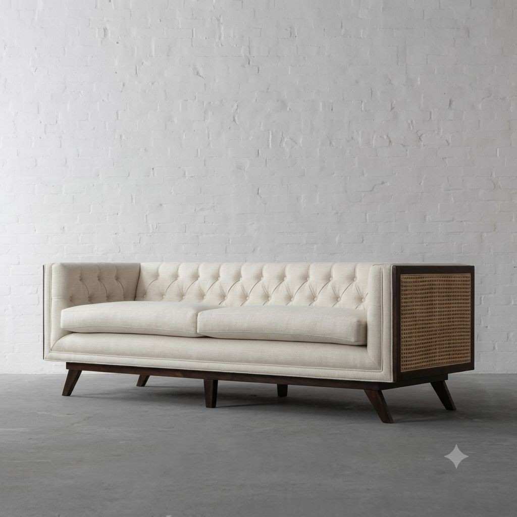 The Windsor Cane Luxury Tuxedo Sofa