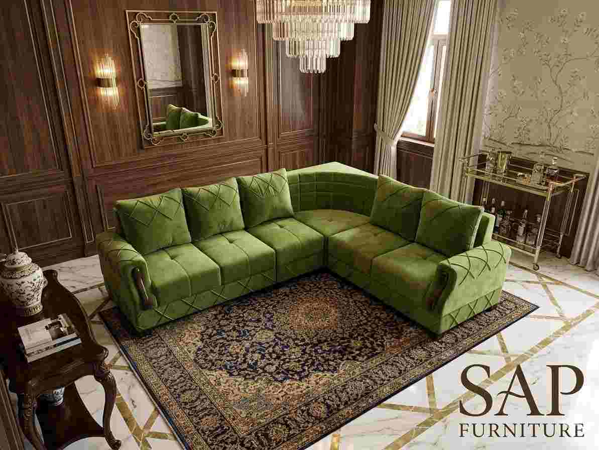 The Emerald Monarch Luxury Velvet Sectional
