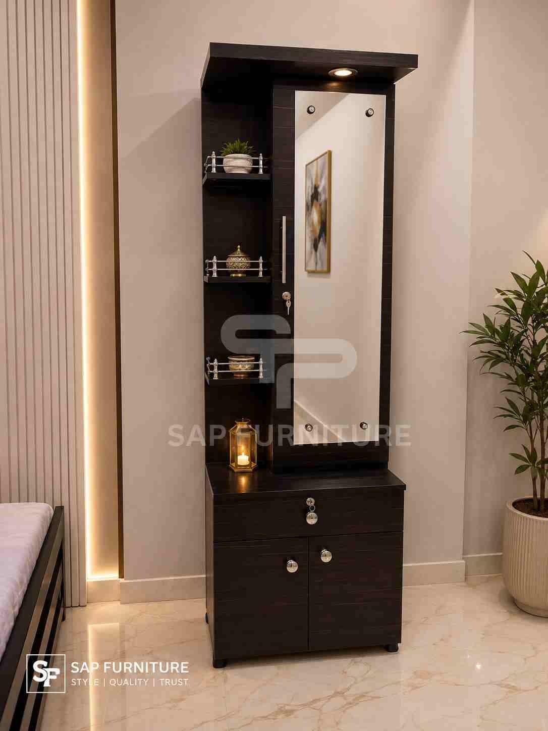 Dark Espresso Spotlight Lockable Vanity Unit