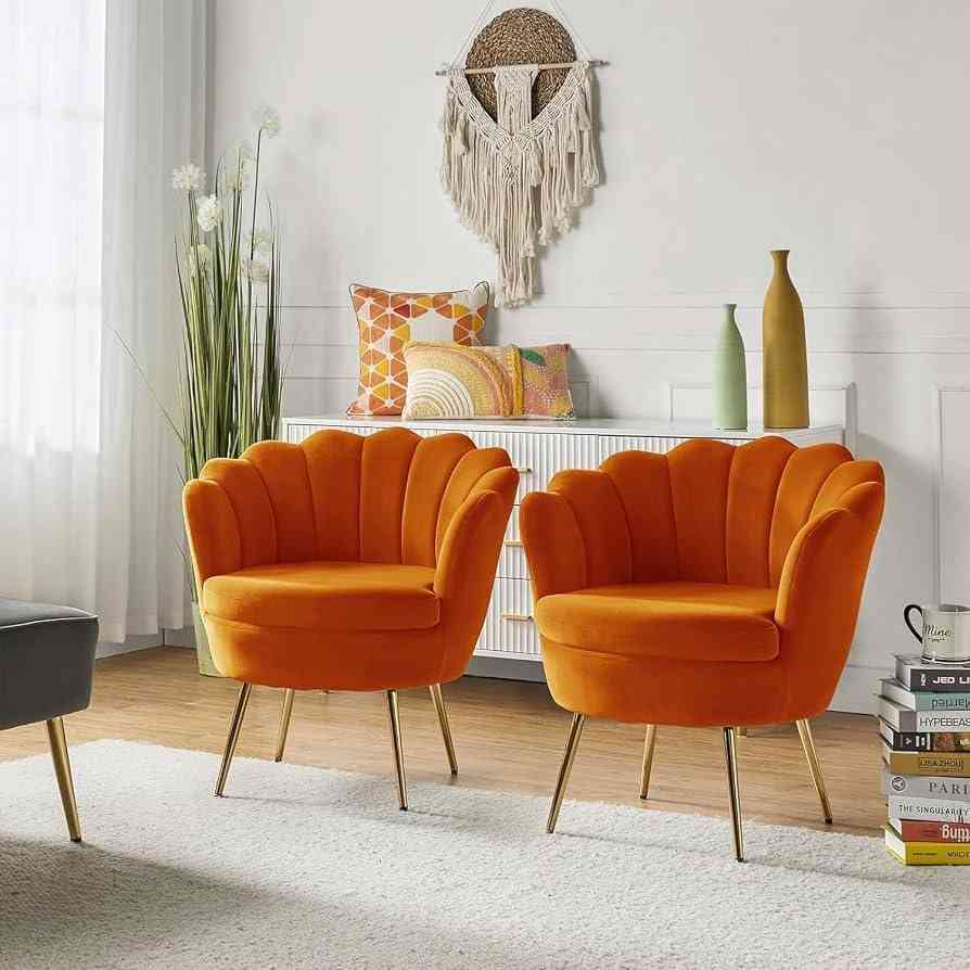 The Aurelia Burnt Orange Scallop Chair