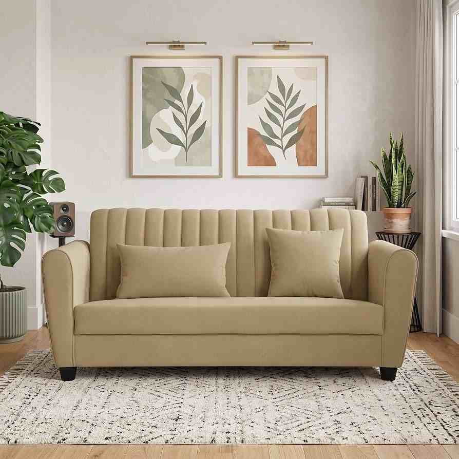 SAPkuch Multi-Functional 3-Seater Sofa Cum Bed (Premium Beige)