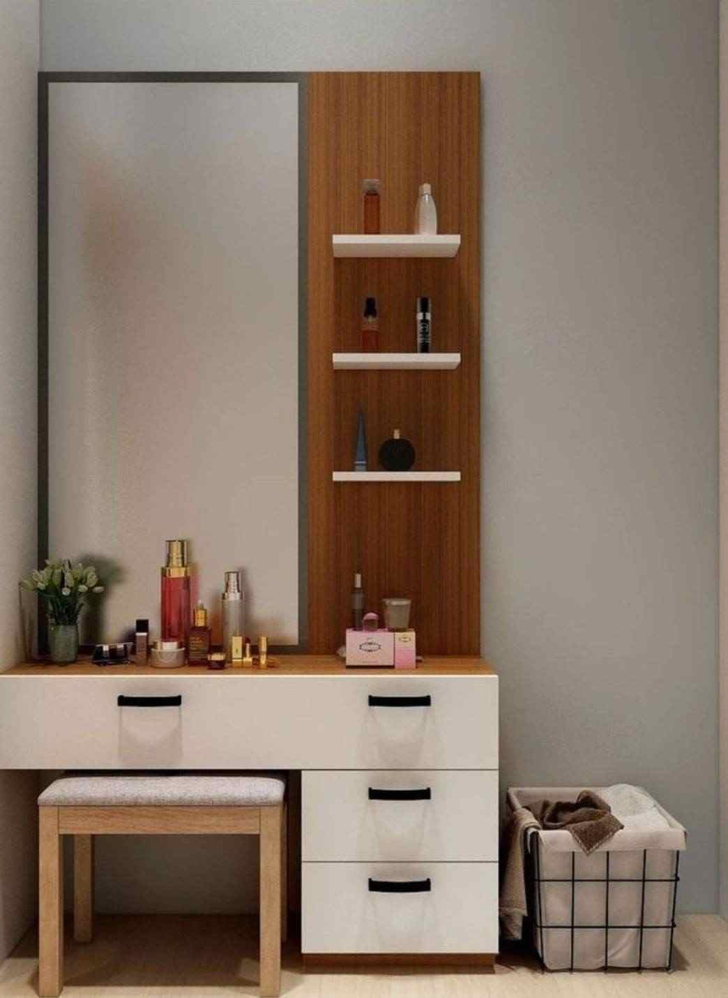 Urban Walnut & White Multi-Drawer Vanity Console