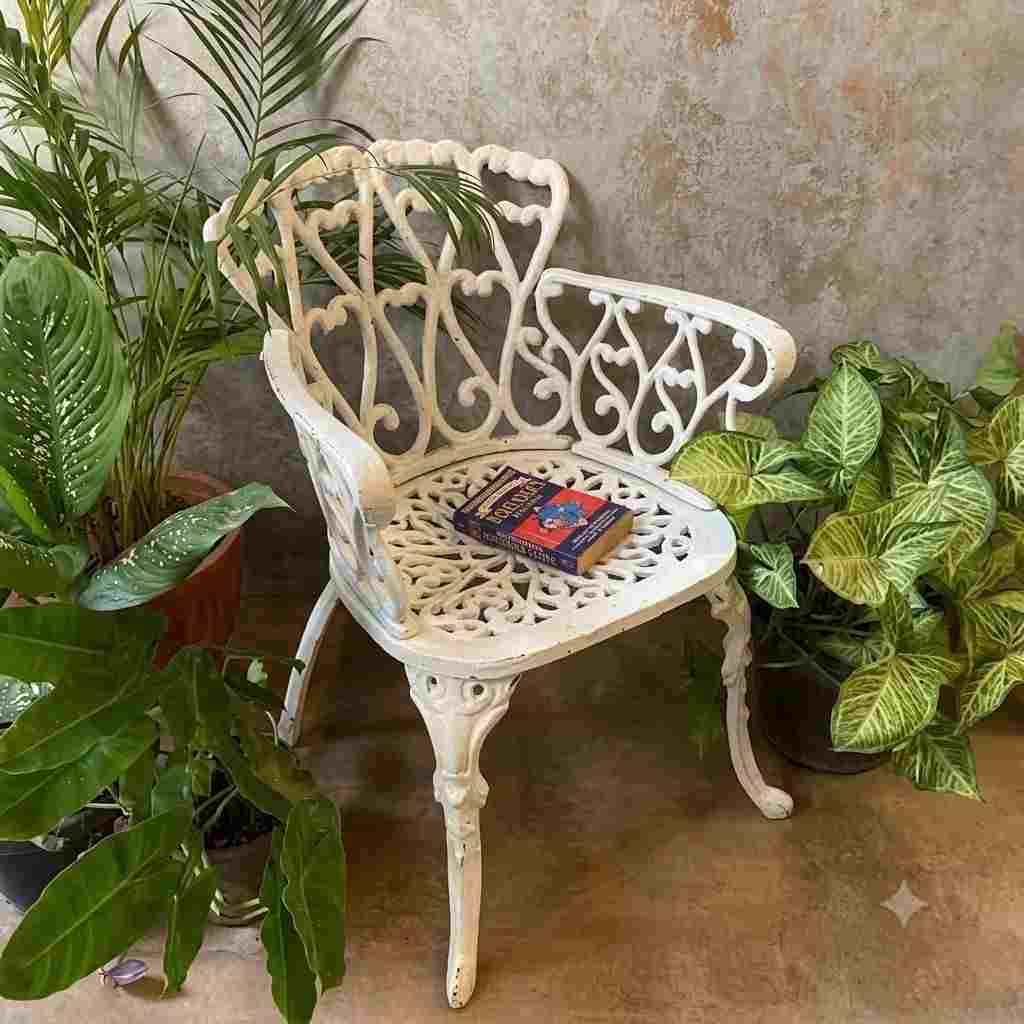 The Victorian Lace Cast Metal Armchair
