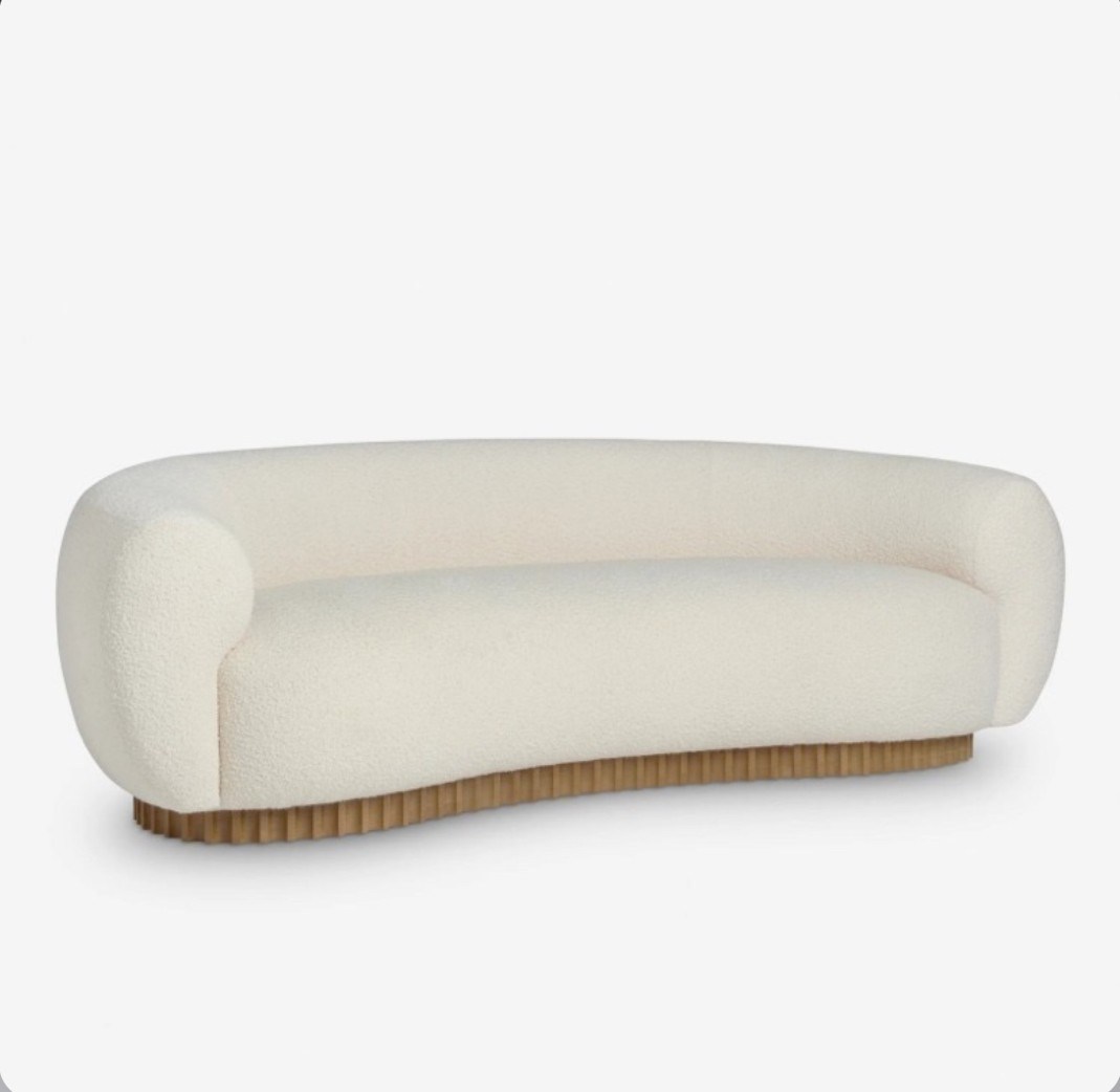Aura Premium Curved Bouclé 3-Seater Sofa
