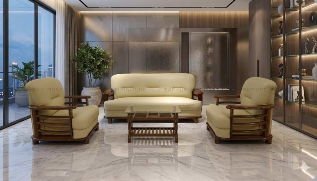 Wooden stex 3+1+1 sofa set