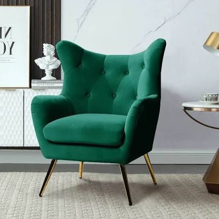 The Emerald Regent Tufted Wingback Chair