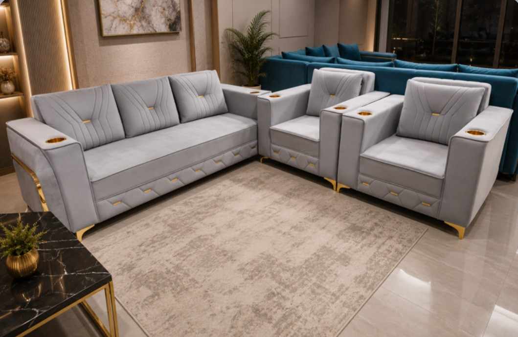 Straight handle  3+1+1 5 seater sofa
