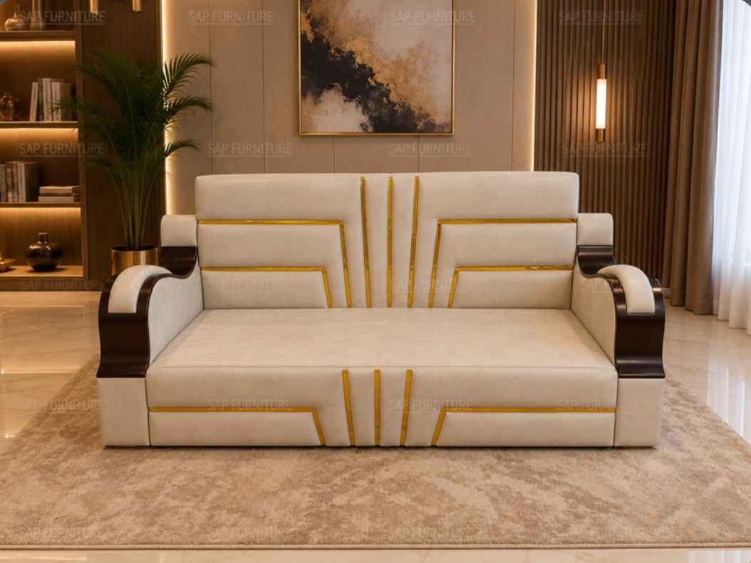 Grandeur Velvet Sofa-Cum-Bed