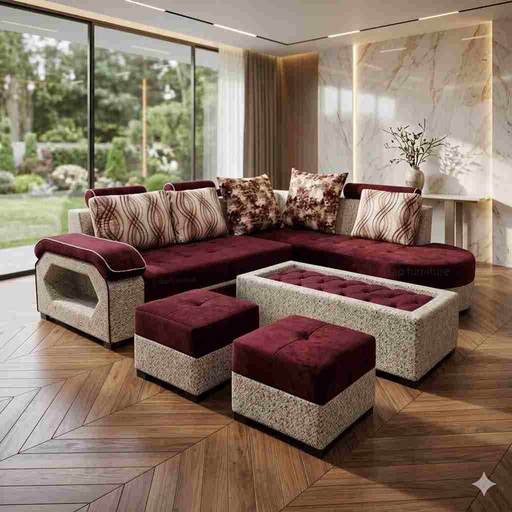 Choco-Vanilla Luxury Sofa Set
