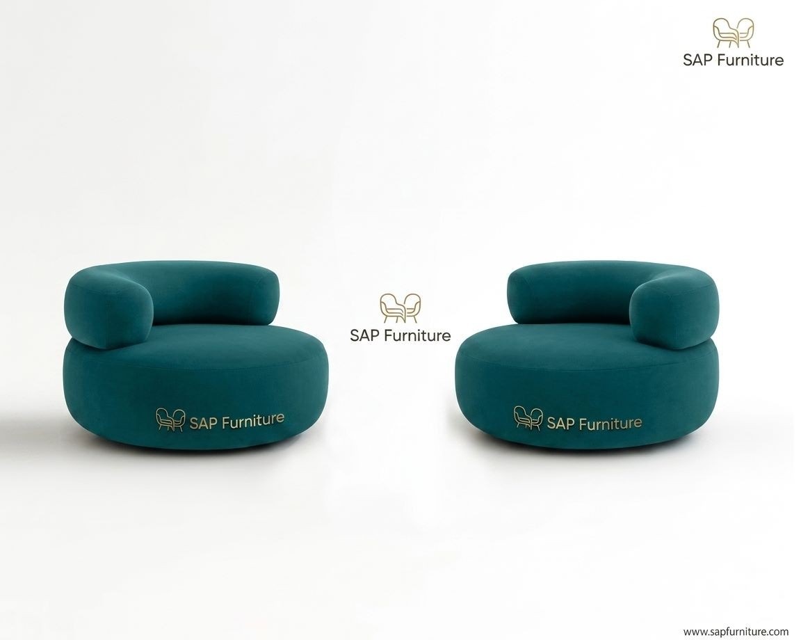 The Pebble Velvet Swivel Accent Chairs