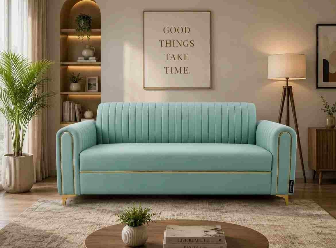 Sage Luxe Channel Sofa