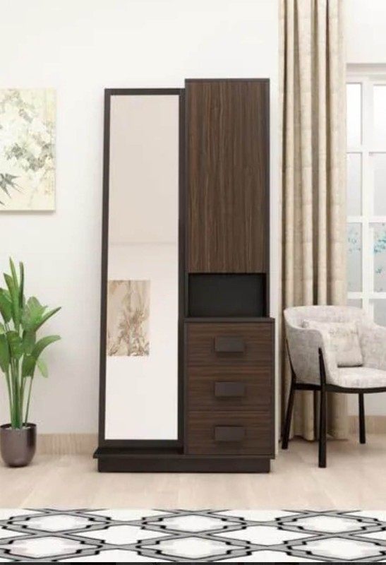 Dark Walnut Full-Length Mirror Dressing Unit