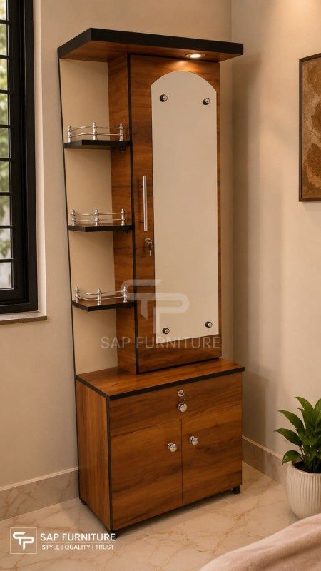 Contemporary Natural Oak Multi-Storage Dressing Cabinet