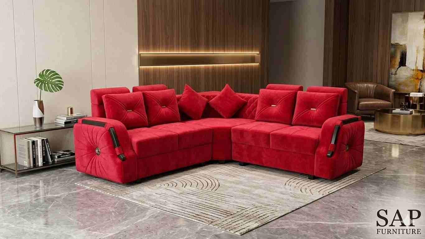 The Crimson Royale Premium Velvet Sectional
