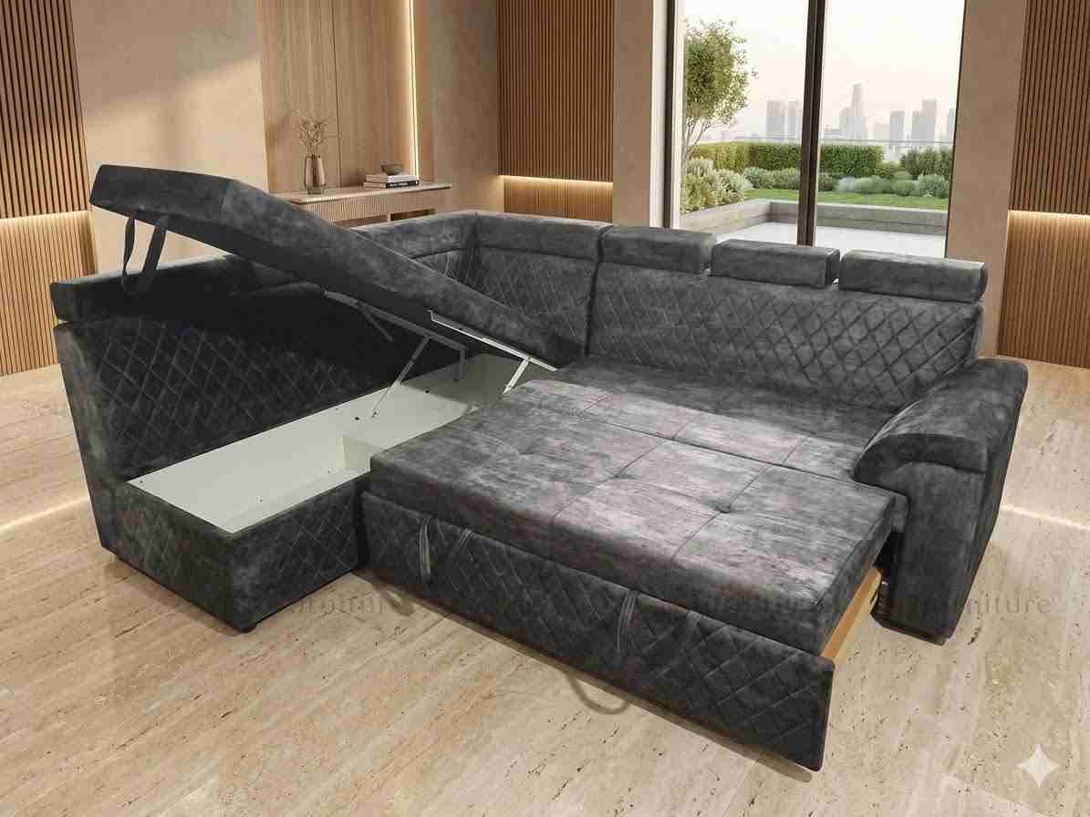 The Sapphire & Ivory Luxury Sofa Cum Bed