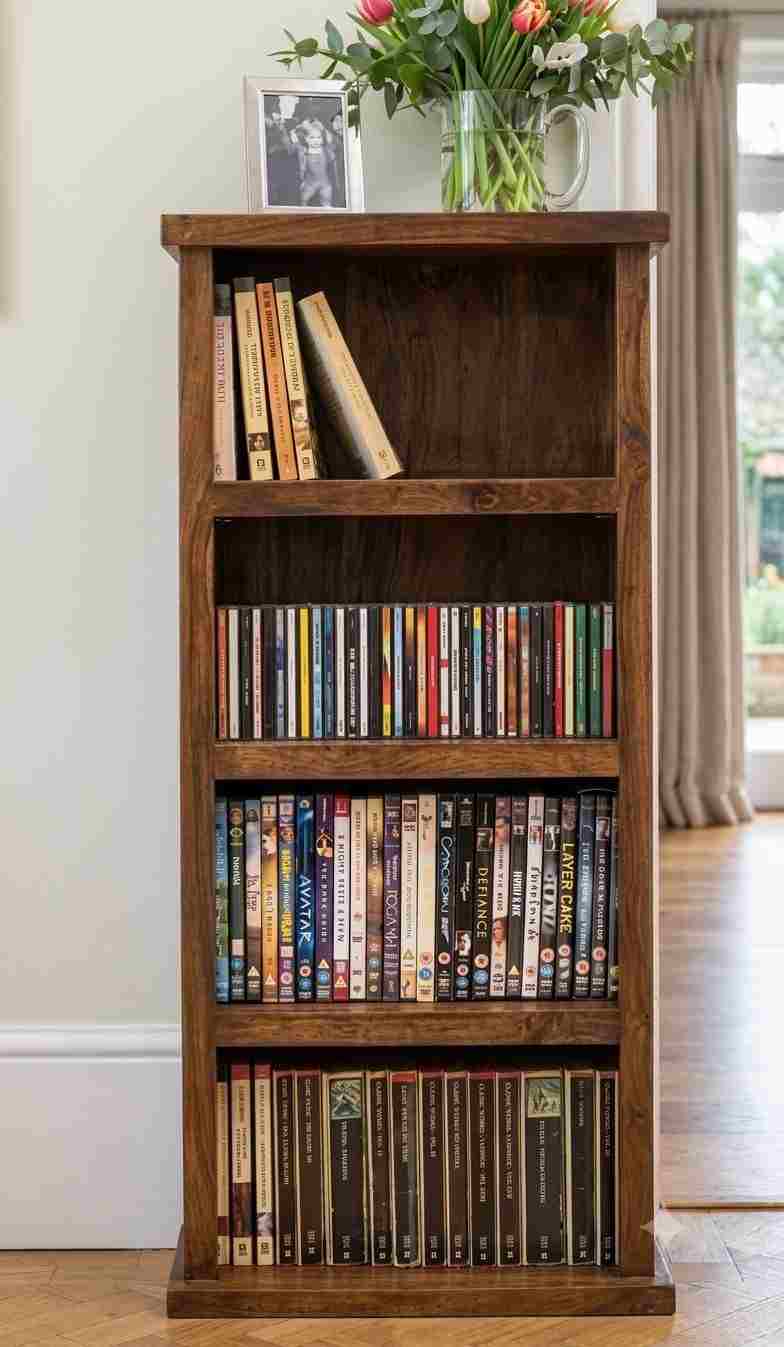 The Slimline Solid Wood Media Tower