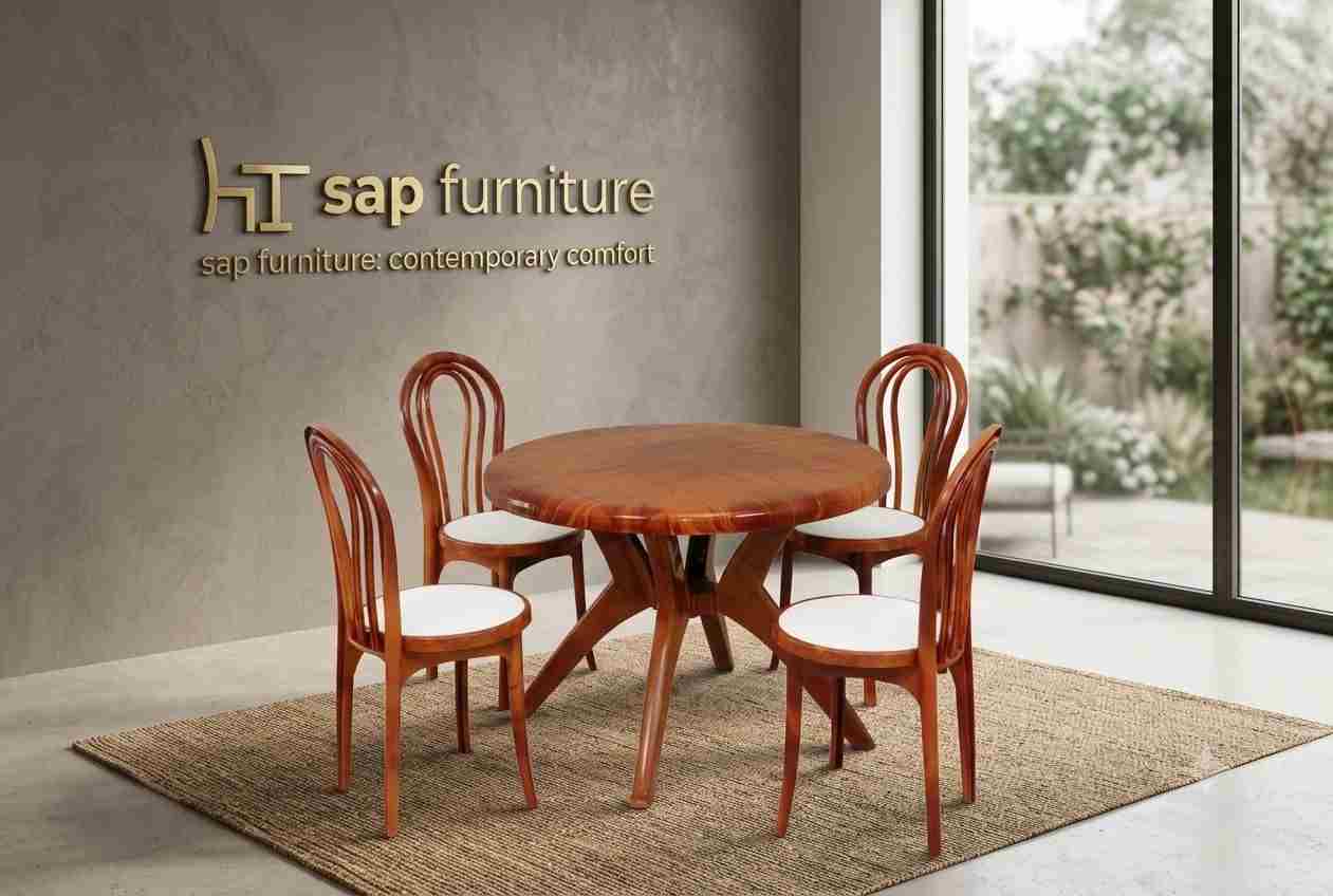 SAP Furniture "Bentwood Classique" 5-Piece Round Dining Set