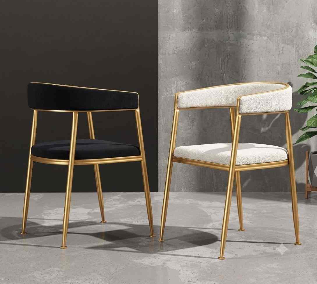 Aria Modern Velvet Armchair with Gold Geometric Metal Frame
