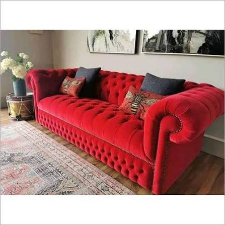 The Crimson Monarch Chesterfield Sofa