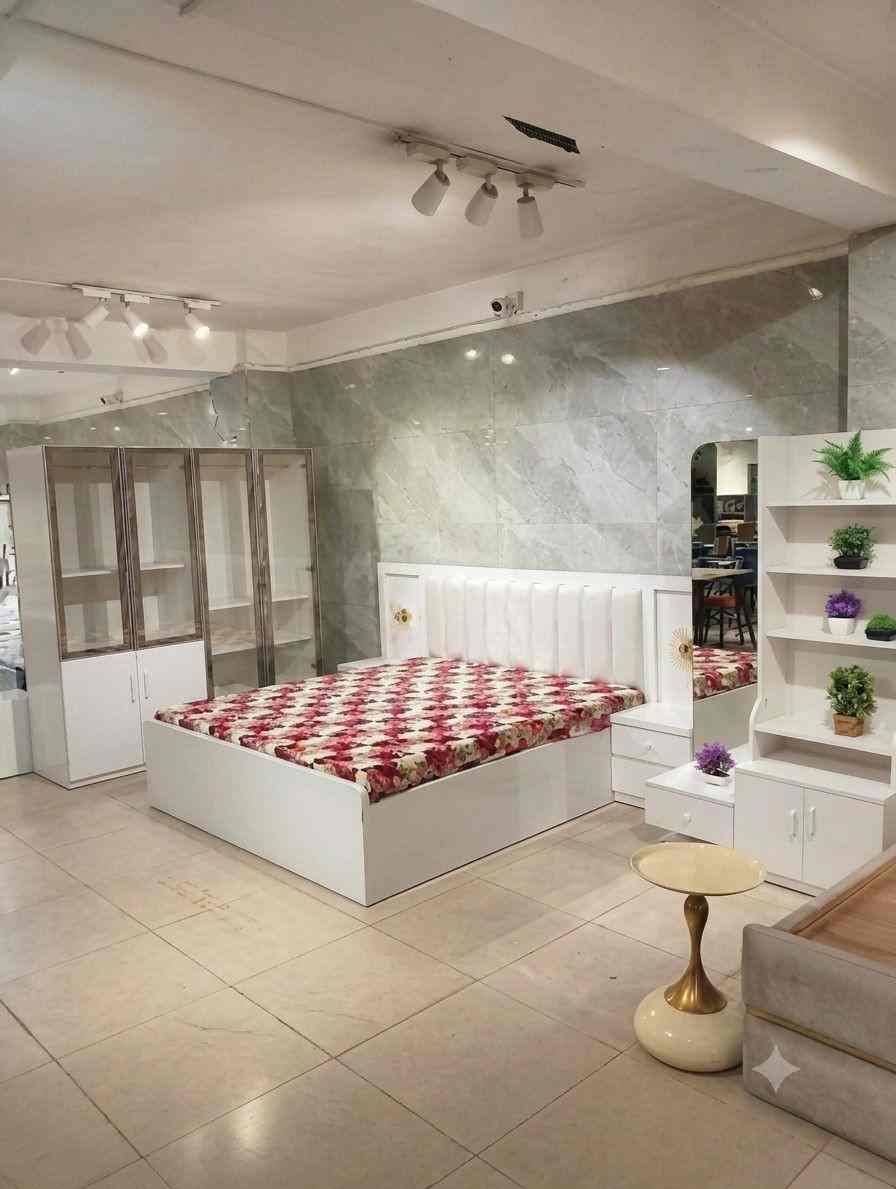 Premium Solid Plywood Luxury Bedroom Set (White & Pink Edition)