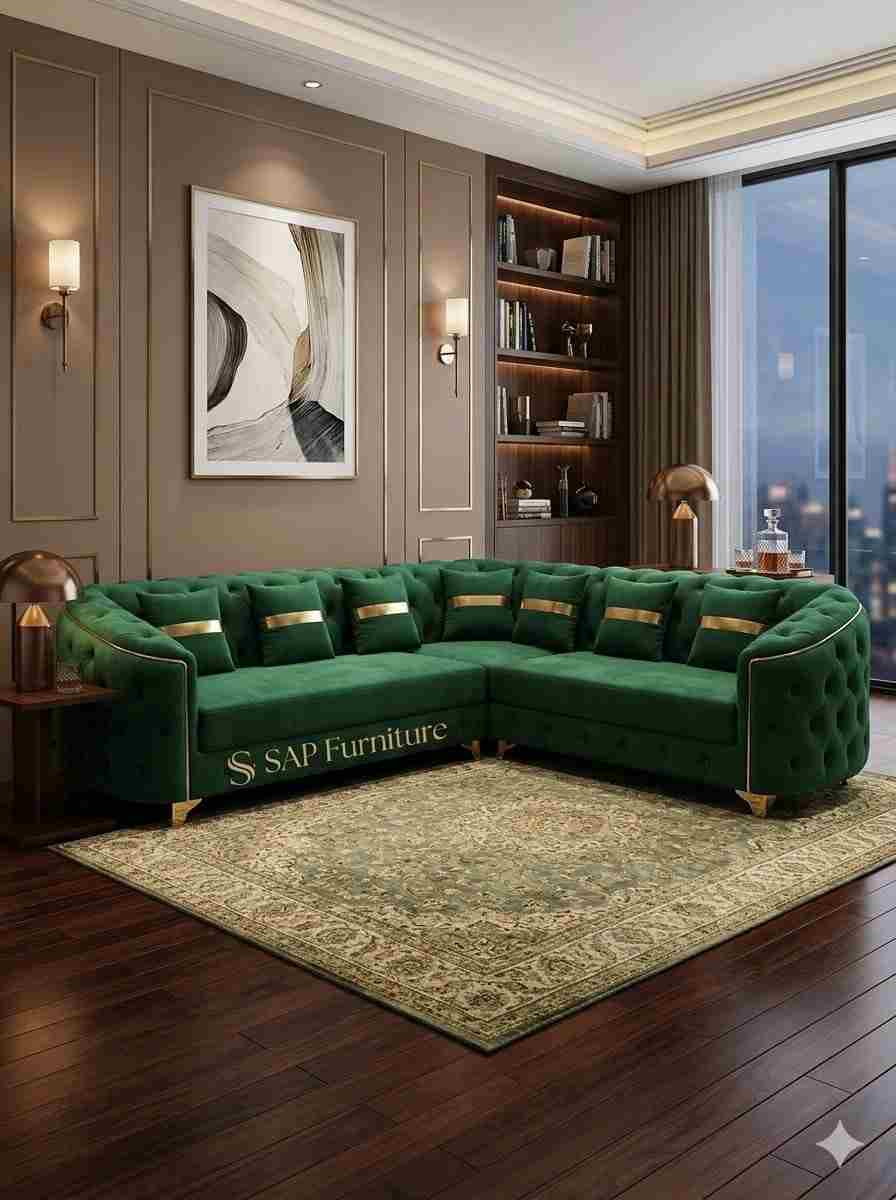 The Emerald Sovereign Chesterfield Corner Sectional