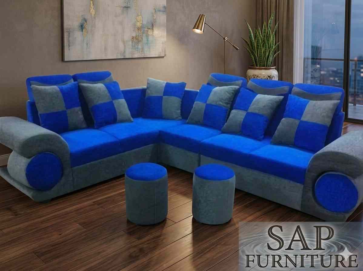 The Sapphire Mist Luxury L-Shaped Sectional Suite