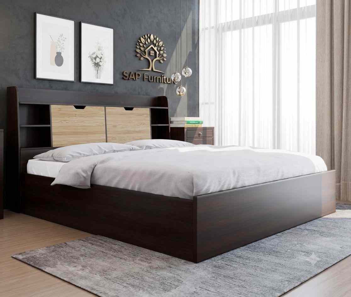 SAP Furniture Modern Wooden king Bed with Storage
