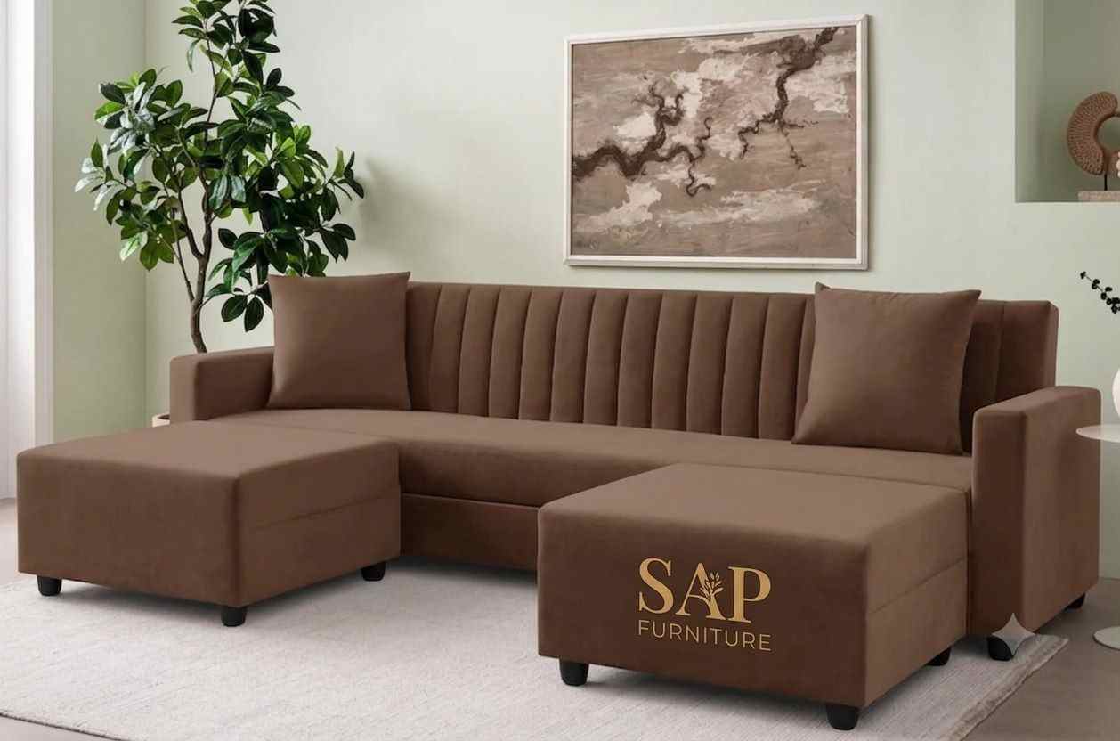 The Mocha Modular U-Sectional & Ottoman Set