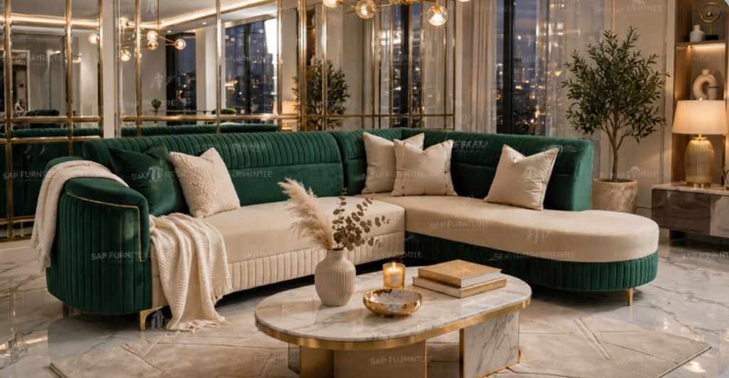 The Emerald & Ivory Luxe Sectional