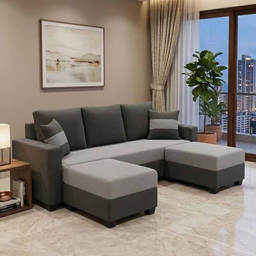 The Avalon Charcoal & Ash U-Shaped Sectional Sofa
