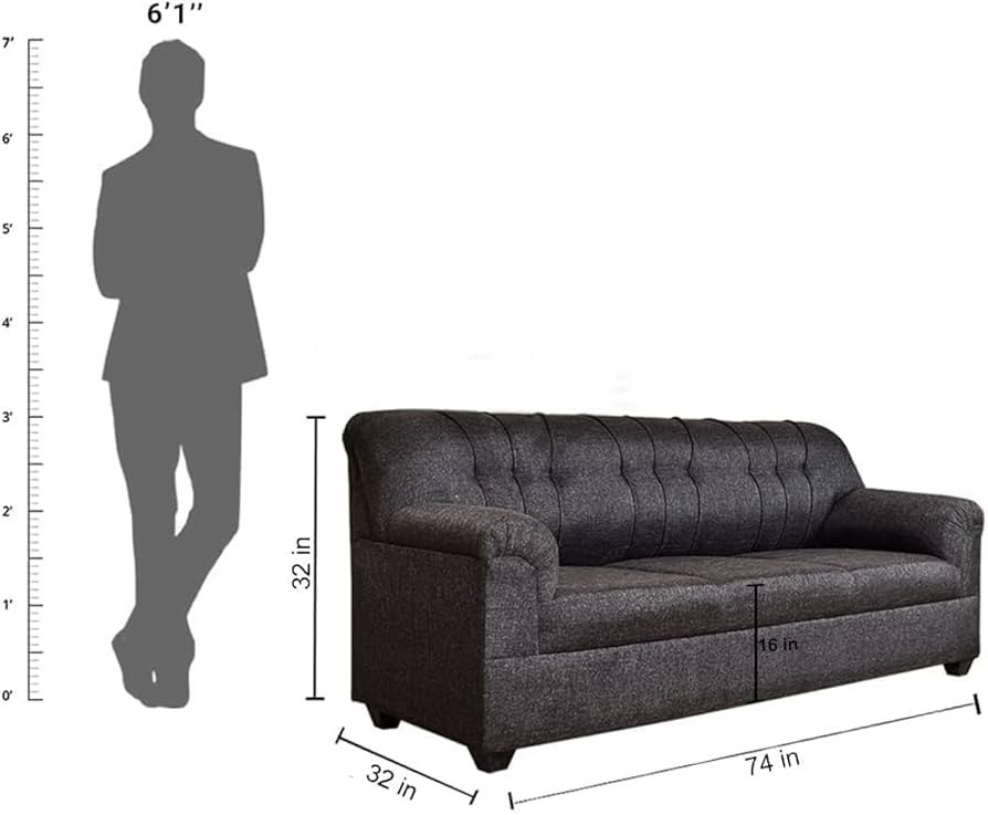 The Gotham Jet-Black Faux Leather Sofa Set