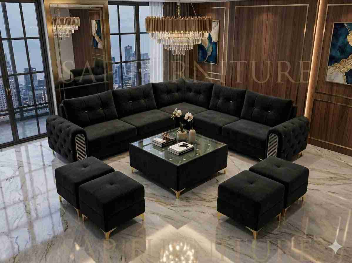 The Ivory Majestic Chesterfield Sectional Set