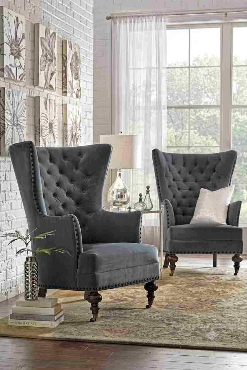 Royal Tufted Grey Chesterfield Armchair