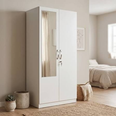 Nova 2-Door Wardrobe with Vanity Mirror & Lock