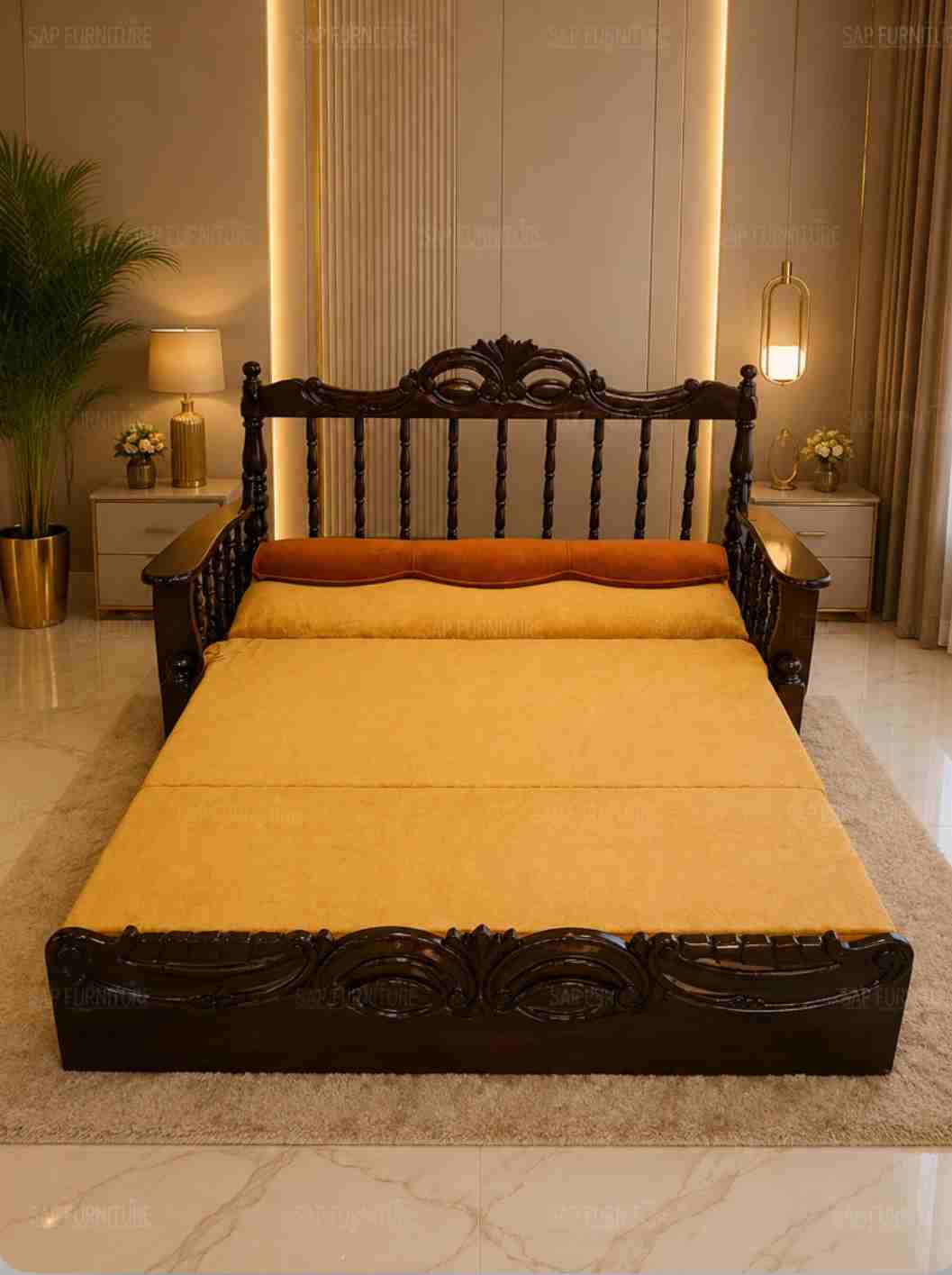 Imperial Wooden Sofa-Cum-Bed