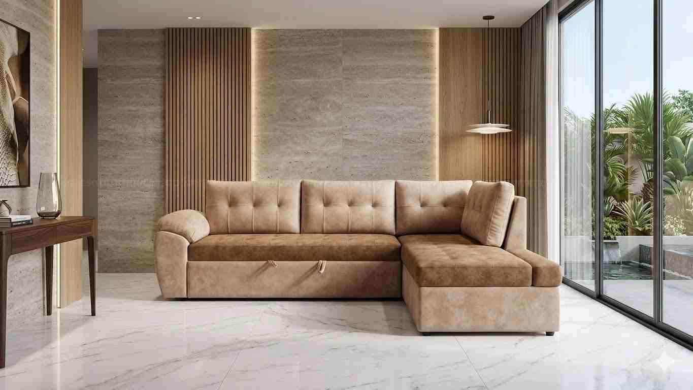 The Sahara Dual-Tone Velvet Sofa Cum Bed