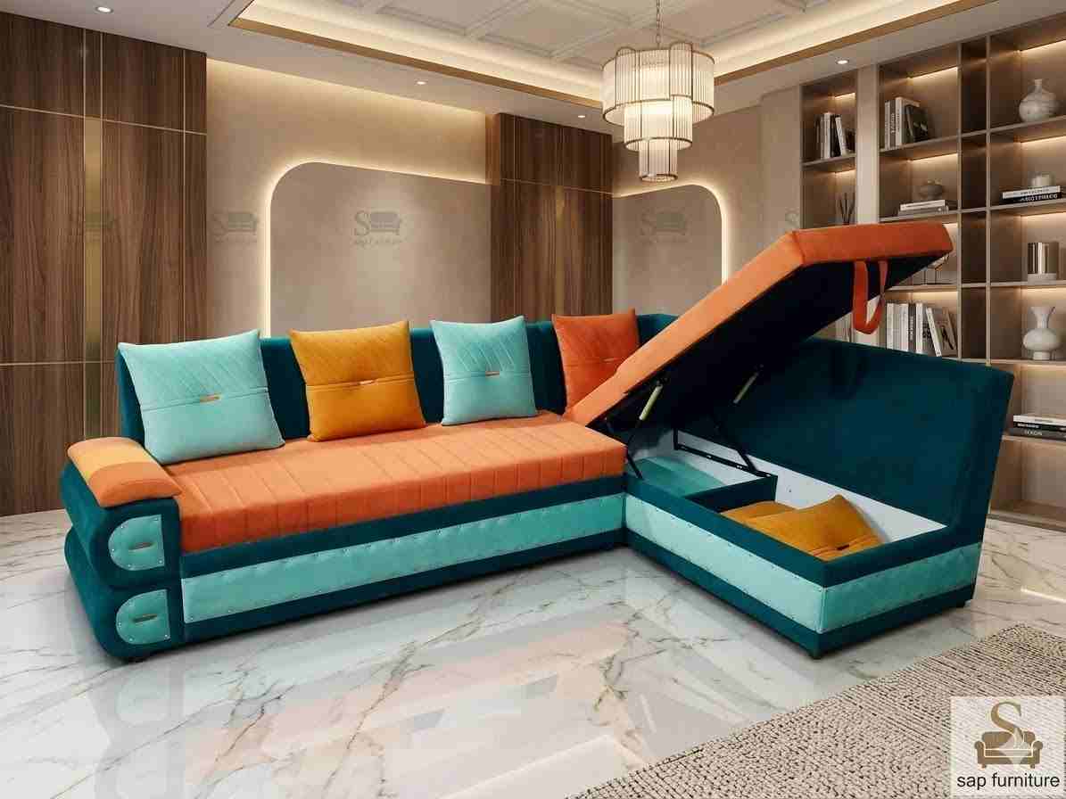 The Phoenix Multi-Tone Luxury L-Shaped Sofa Cum Bed